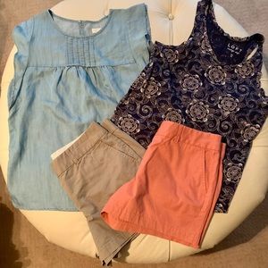 EUC loft shorts and top sets size 6 & medium